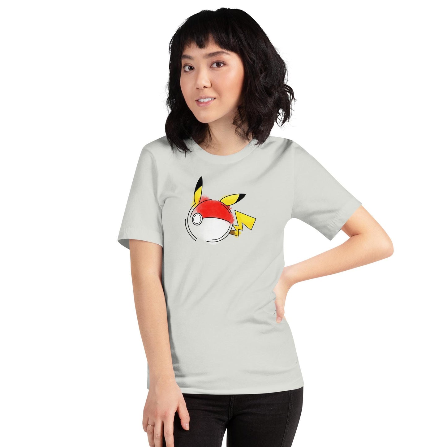 Pokeball x Pikachu T-Shirt | Pokemon Shirt Pokeball Combo Fan Design | Adult Kawaii Japanese Monster | Video Game Gift Him Her Unisex