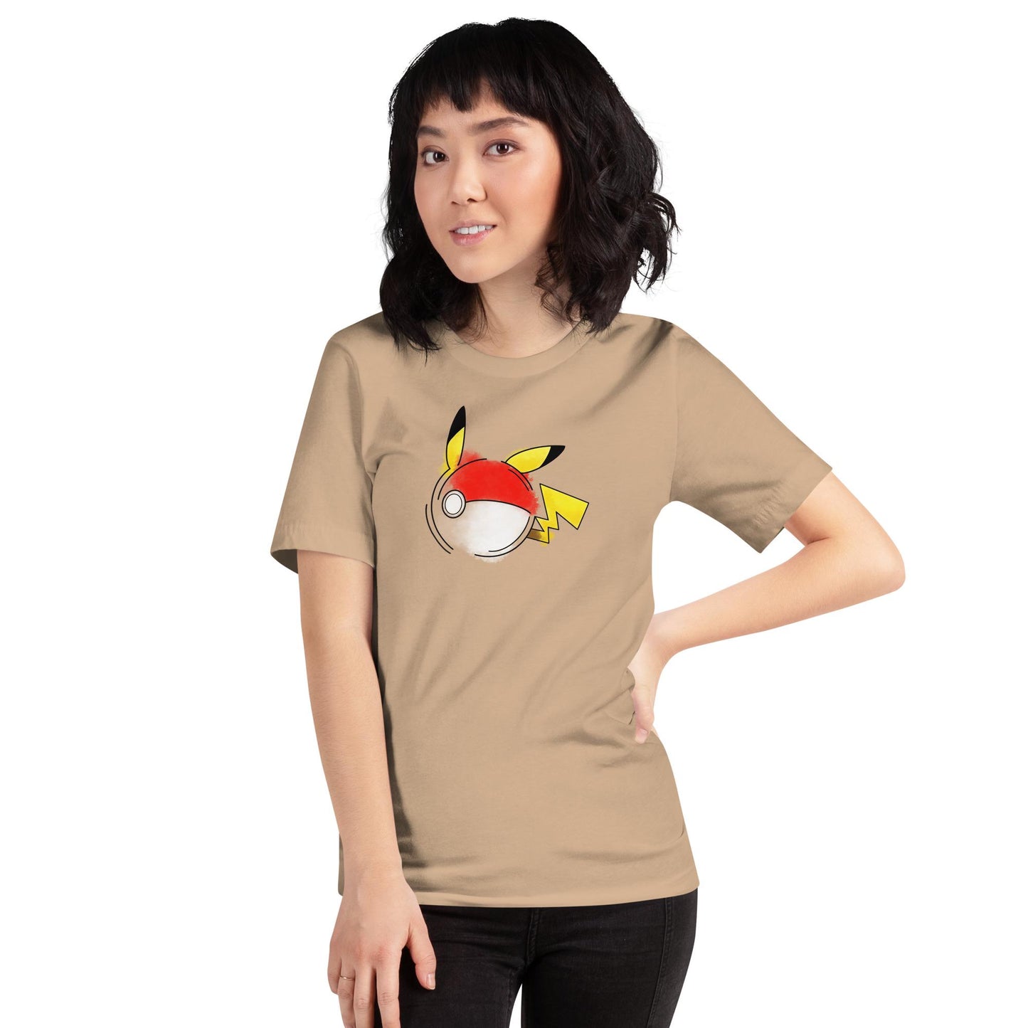 Pokeball x Pikachu T-Shirt | Pokemon Shirt Pokeball Combo Fan Design | Adult Kawaii Japanese Monster | Video Game Gift Him Her Unisex