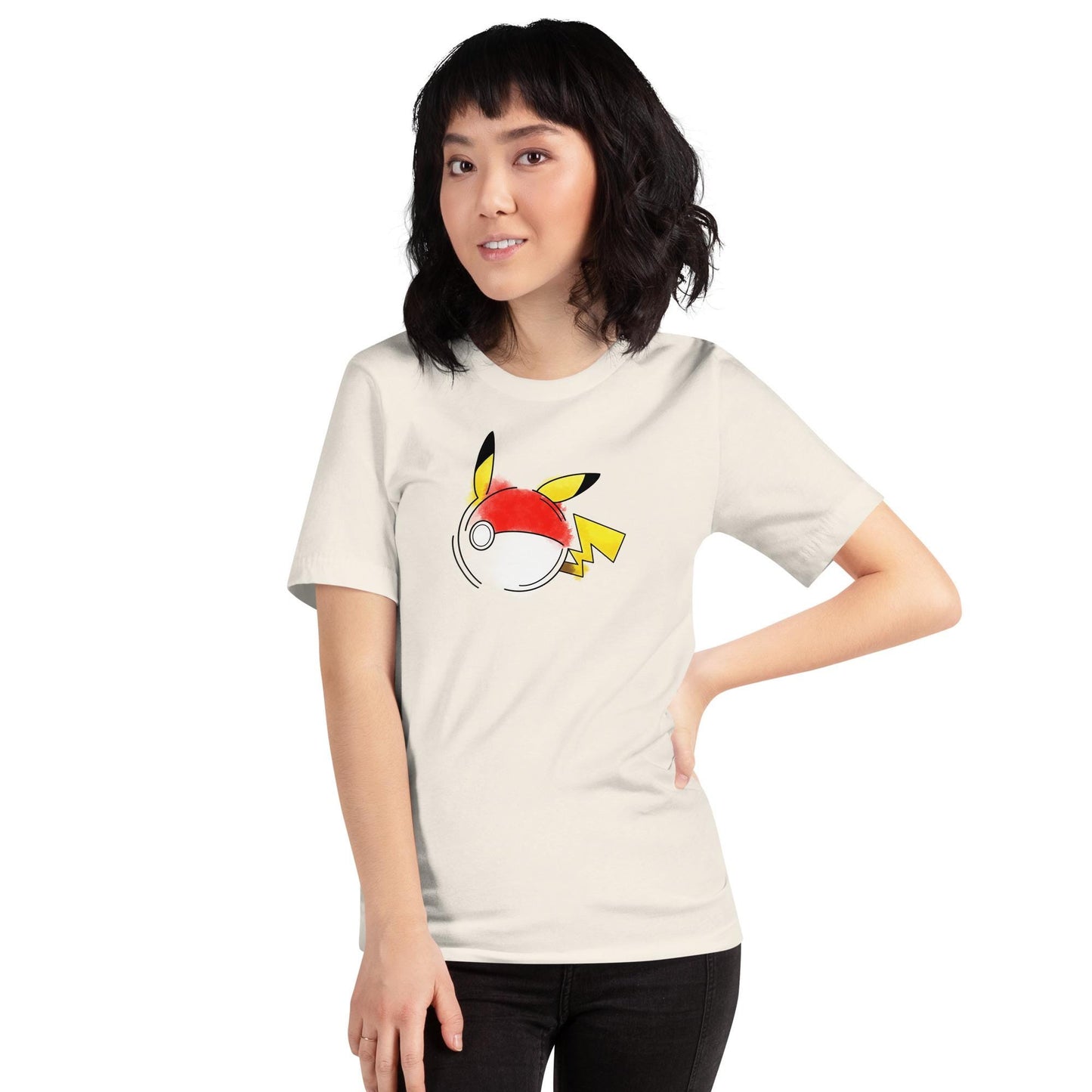 Pokeball x Pikachu T-Shirt | Pokemon Shirt Pokeball Combo Fan Design | Adult Kawaii Japanese Monster | Video Game Gift Him Her Unisex