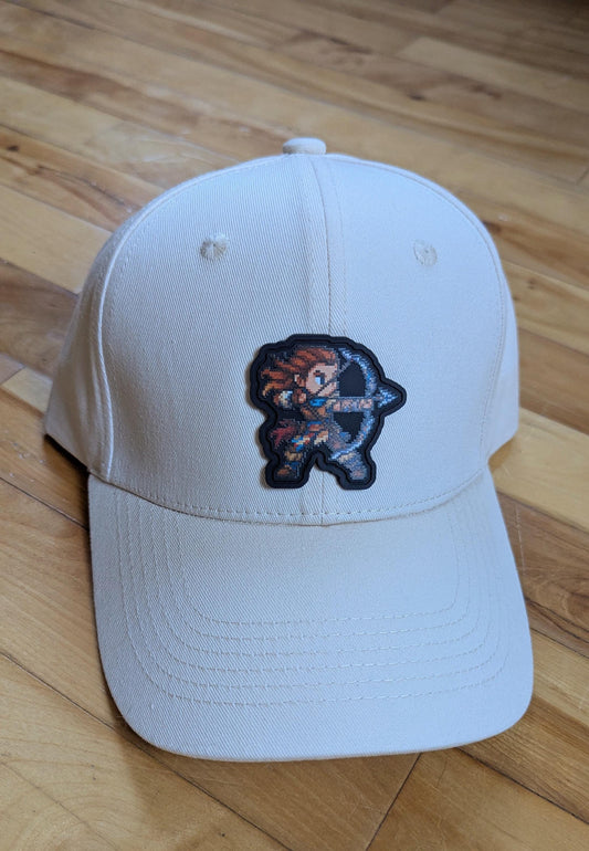 Pixel Horizon Hat | Aloy HZD Forbidden West Baseball Cap | Unisex Retro Gamer Gift for Him or Her
