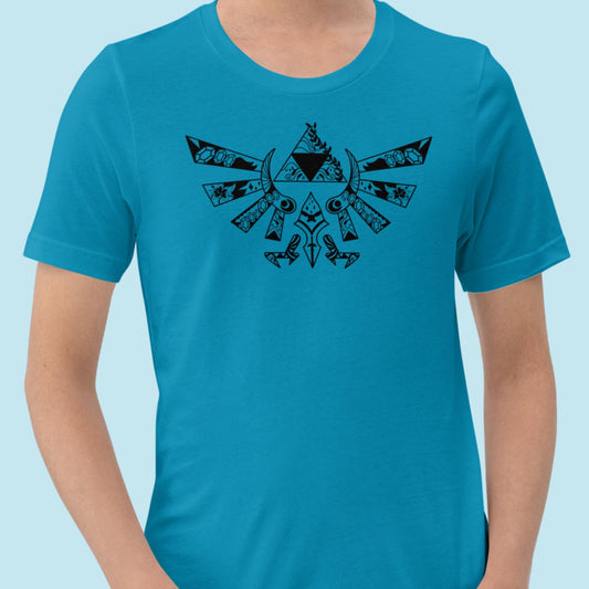 Zelda Triforce T-Shirt | LOZ Mandala Shirt | Dark Design