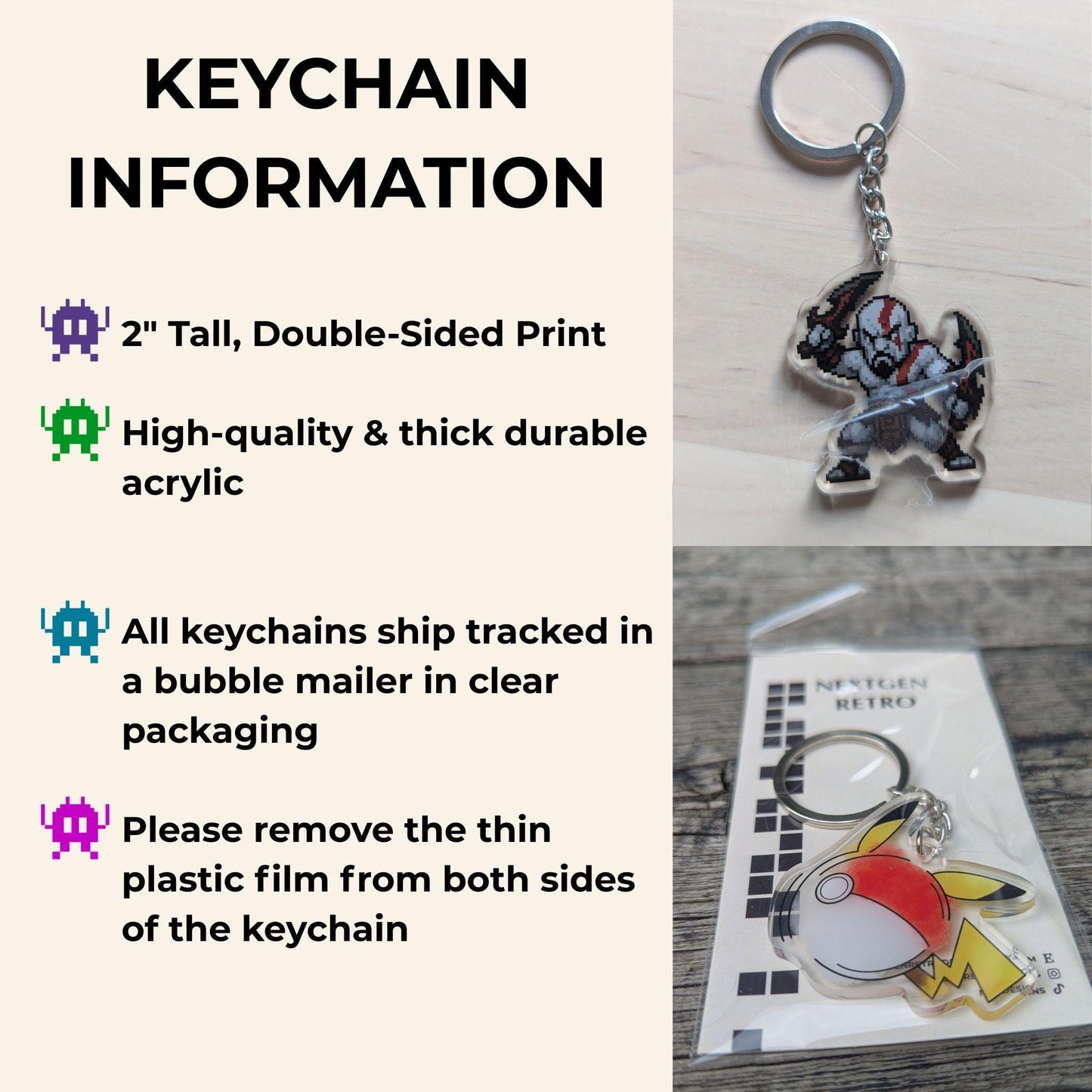 Pixel Flower Keychains | Birthday Month Floral Charm