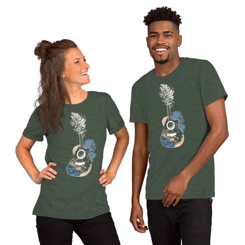TLOU Joel & Ellie Guitar Floral T-Shirt | The Last of Us Inspired Art | Nature Acoustic Tee