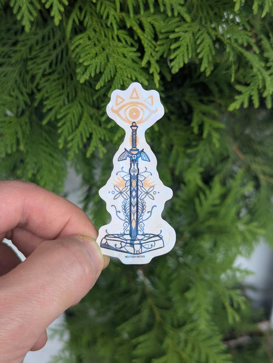 Master Sword Sticker | Legenda of Zelda Inspired Sticker | Pedestal of Time Decal | Video Game Gift
