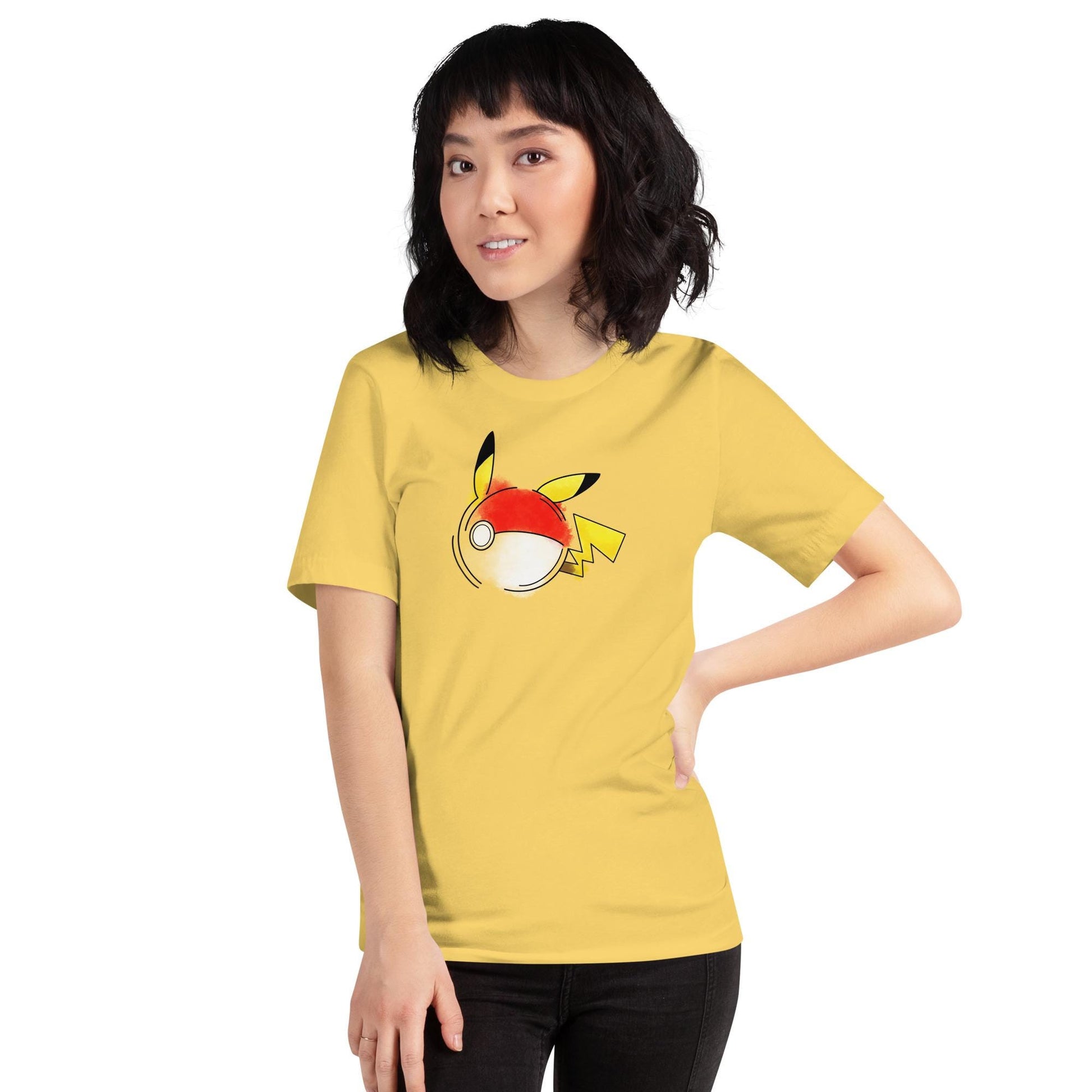 Pokeball x Pikachu T-Shirt | Pokemon Shirt Pokeball Combo Fan Design | Adult Kawaii Japanese Monster | Video Game Gift Him Her Unisex