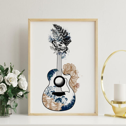 Last of Us Art Print | First Edition 12" x 18" TLOU Guitar & Tattoo Digital Creation | TV Show Video Game Fan Print | Geeky Giclée Artwork