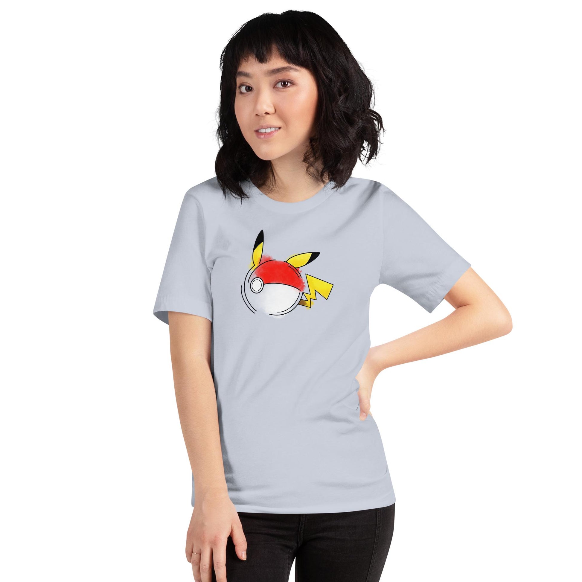 Pokeball x Pikachu T-Shirt | Pokemon Shirt Pokeball Combo Fan Design | Adult Kawaii Japanese Monster | Video Game Gift Him Her Unisex