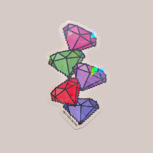 Pixel Purple Dragon & Gems Stickers