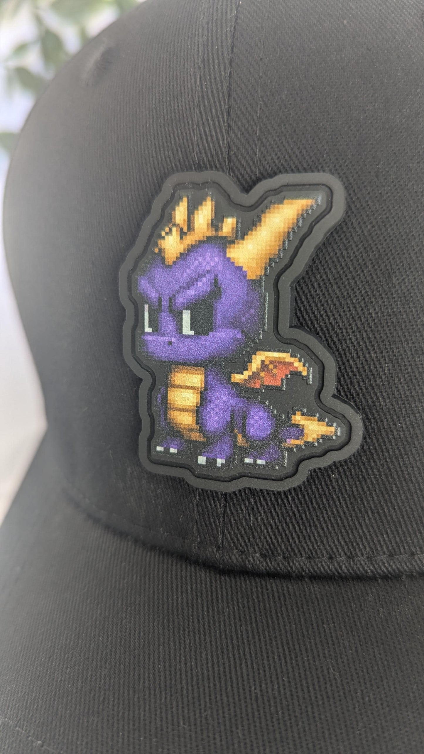 Spyro Baseball Hat | Pixel Purple Dragon Baseball Cap With PVC Patch | Unisex Adult Headwear