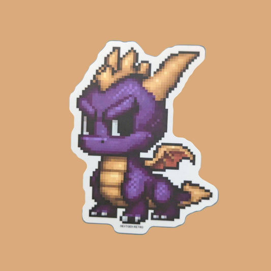 Pixel Purple Dragon & Gems Stickers