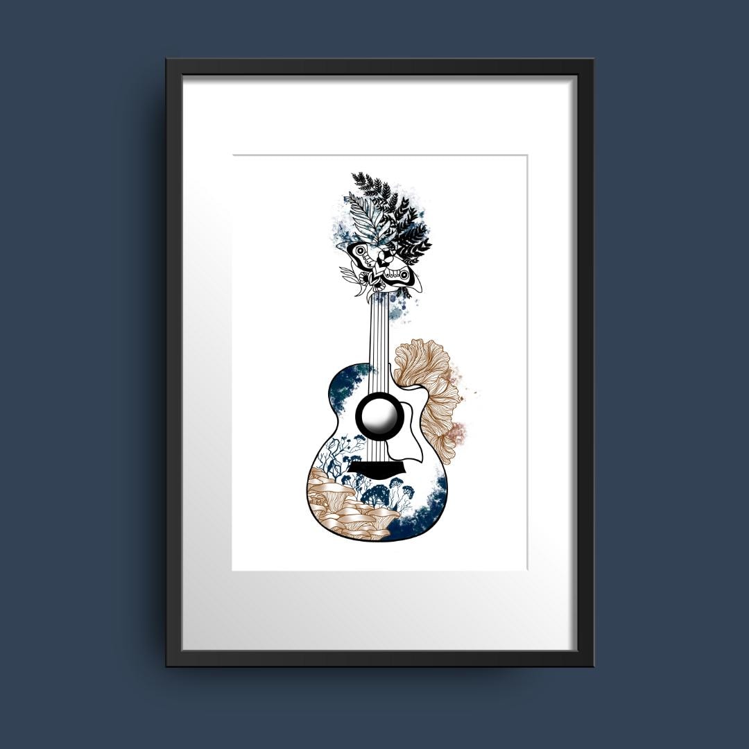 Post-Apocalyptic Guitar Art Print | 12x18"