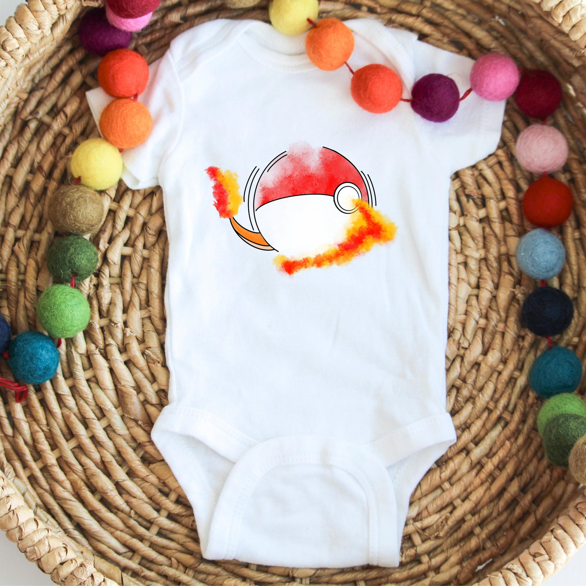 Pokeball X Charmander Onesie | Pokemon Baby Gift Pokeball Combo Fan Design