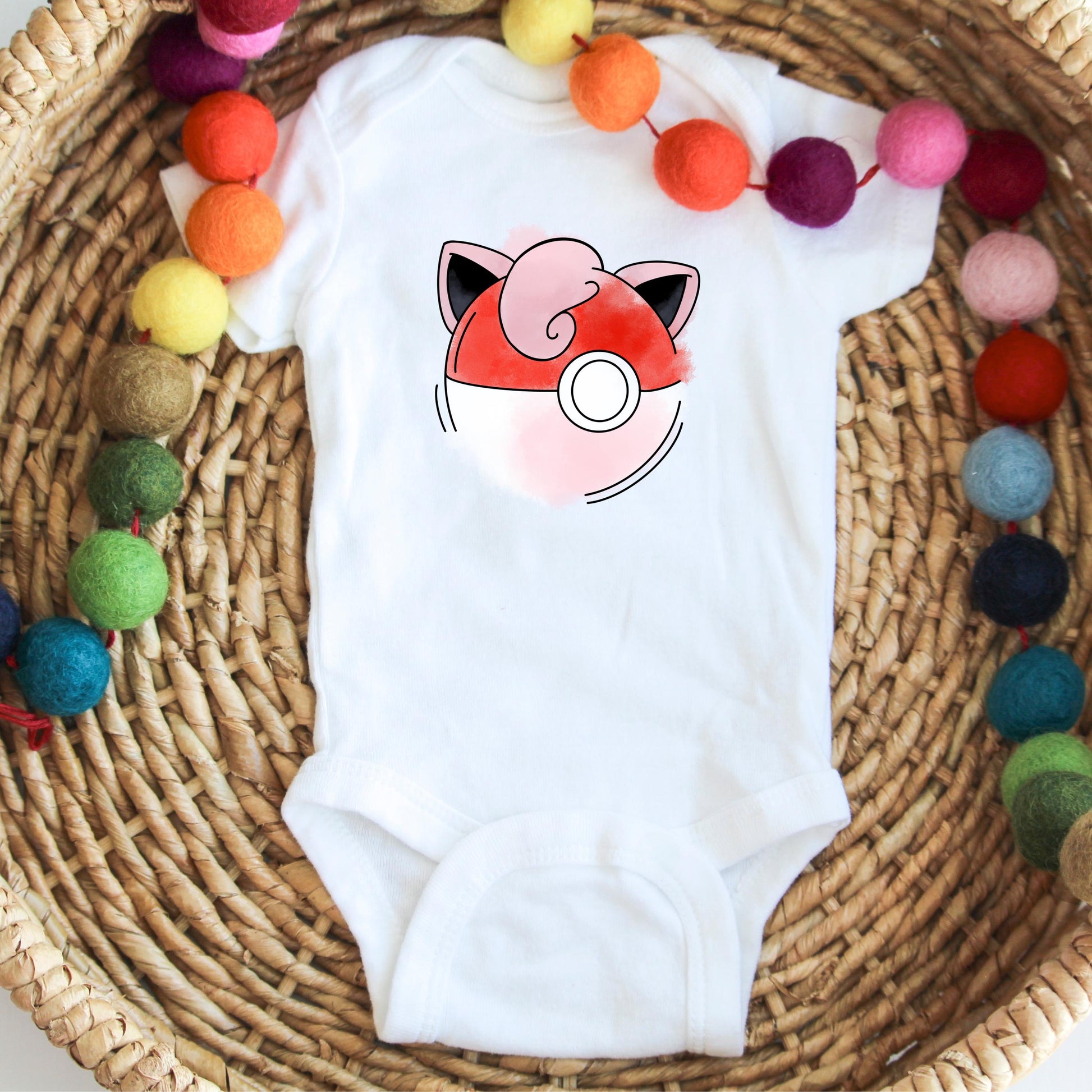 Pokeball X Jigglypuff Onesie | Poke Fan Baby Jersey Bodysuit Gift