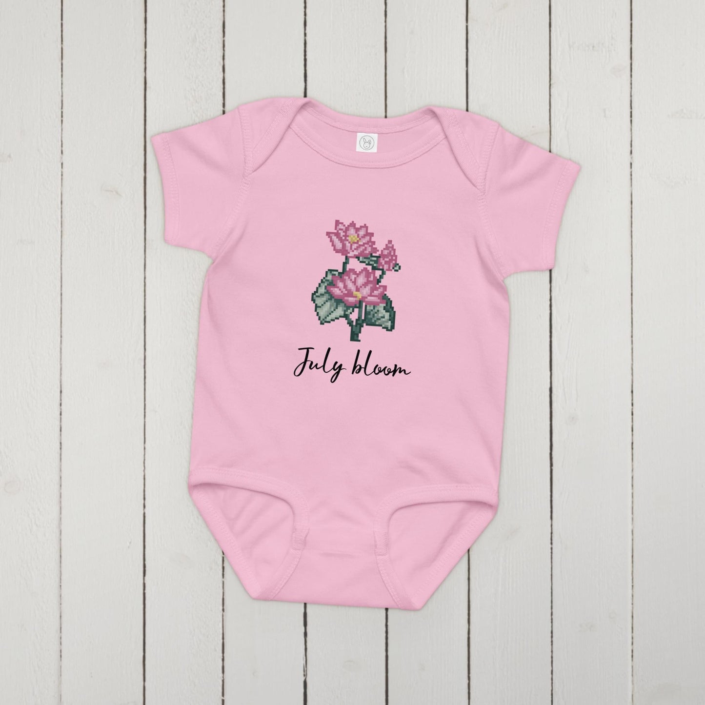 Custom Birth Flower Onesie | 12 Pixel Flower Birthday Month Bouquet Baby Bodysuit