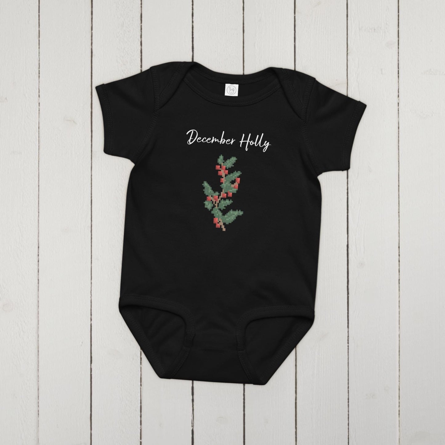 Custom Birth Flower Onesie | 12 Pixel Flower Birthday Month Bouquet Baby Bodysuit