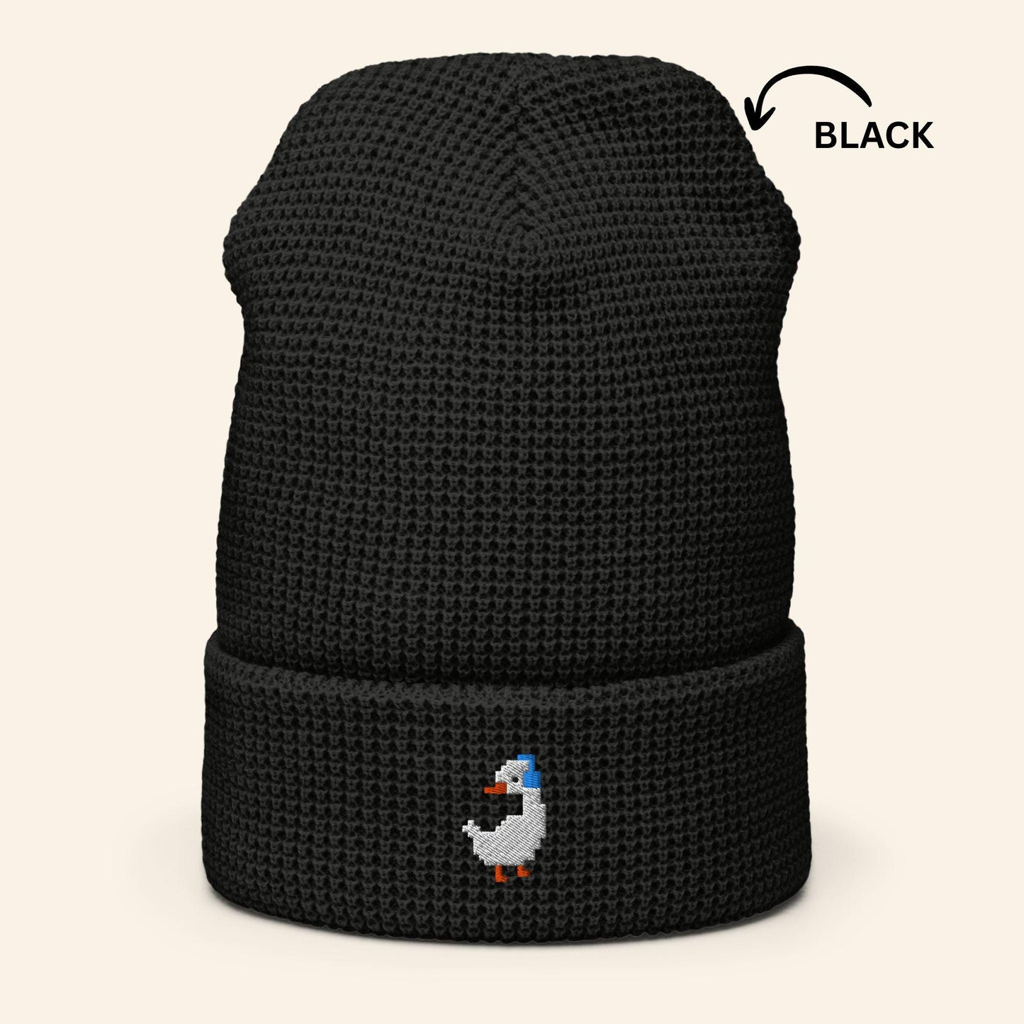 Embroidered Goose Beanie | Pixel Silly Geese Winter Hat