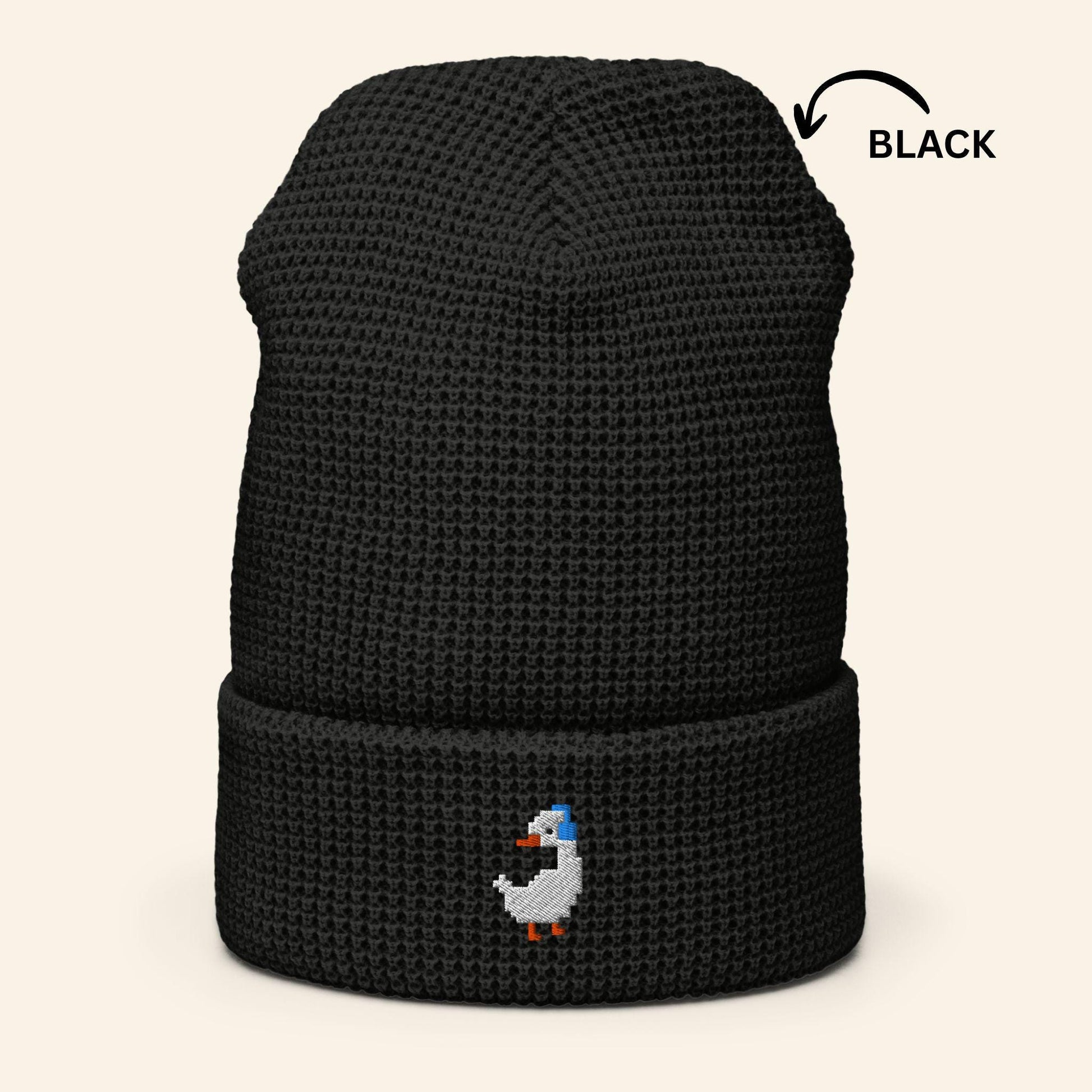 Embroidered Goose Beanie | Pixel Silly Geese Winter Hat