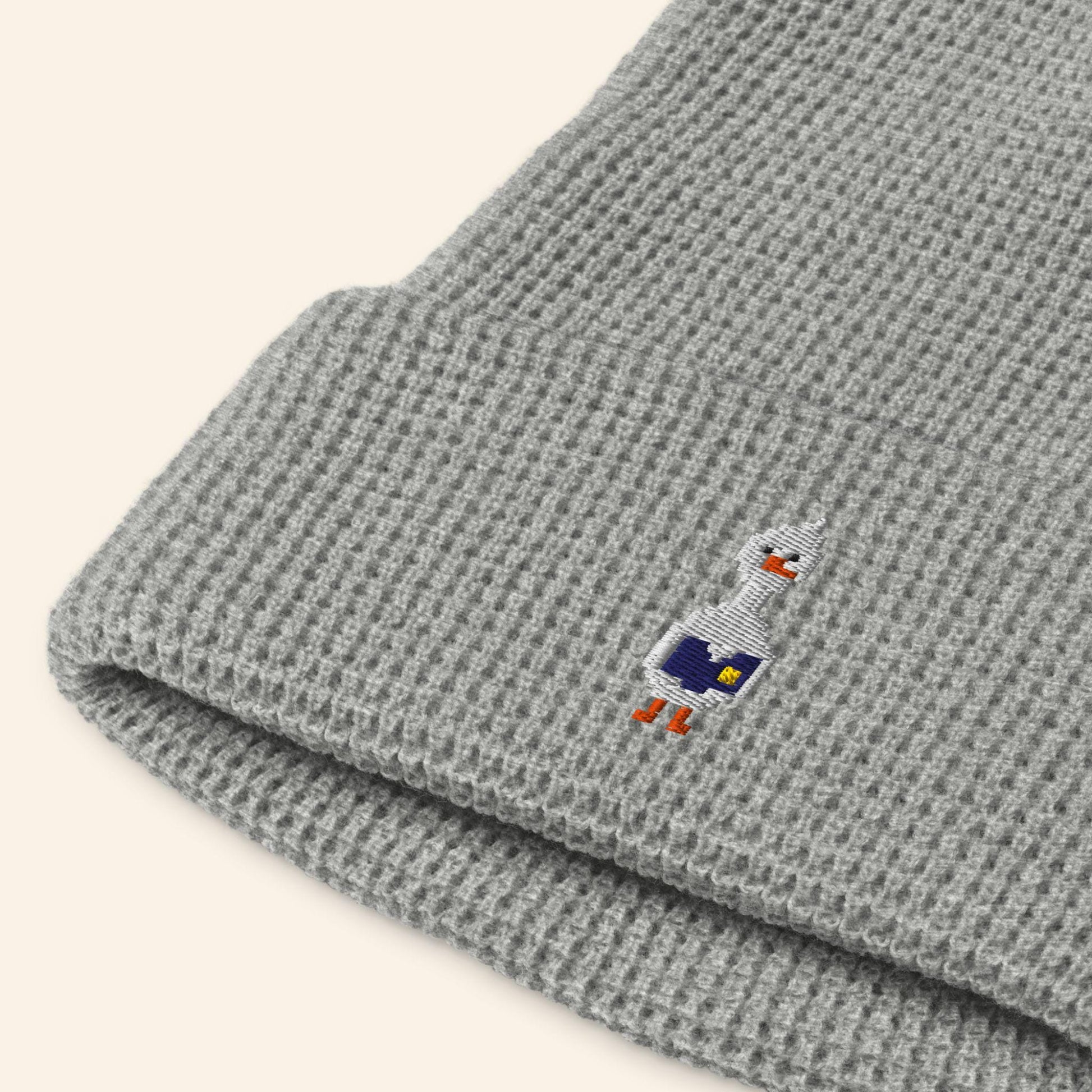 Embroidered Goose Beanie | Pixel Silly Geese Winter Hat