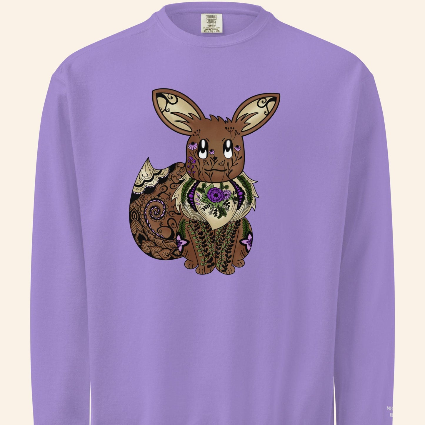 Floral Eevee Sweater | Poke Monster Crewneck OEKO-TEX Sweatshirt