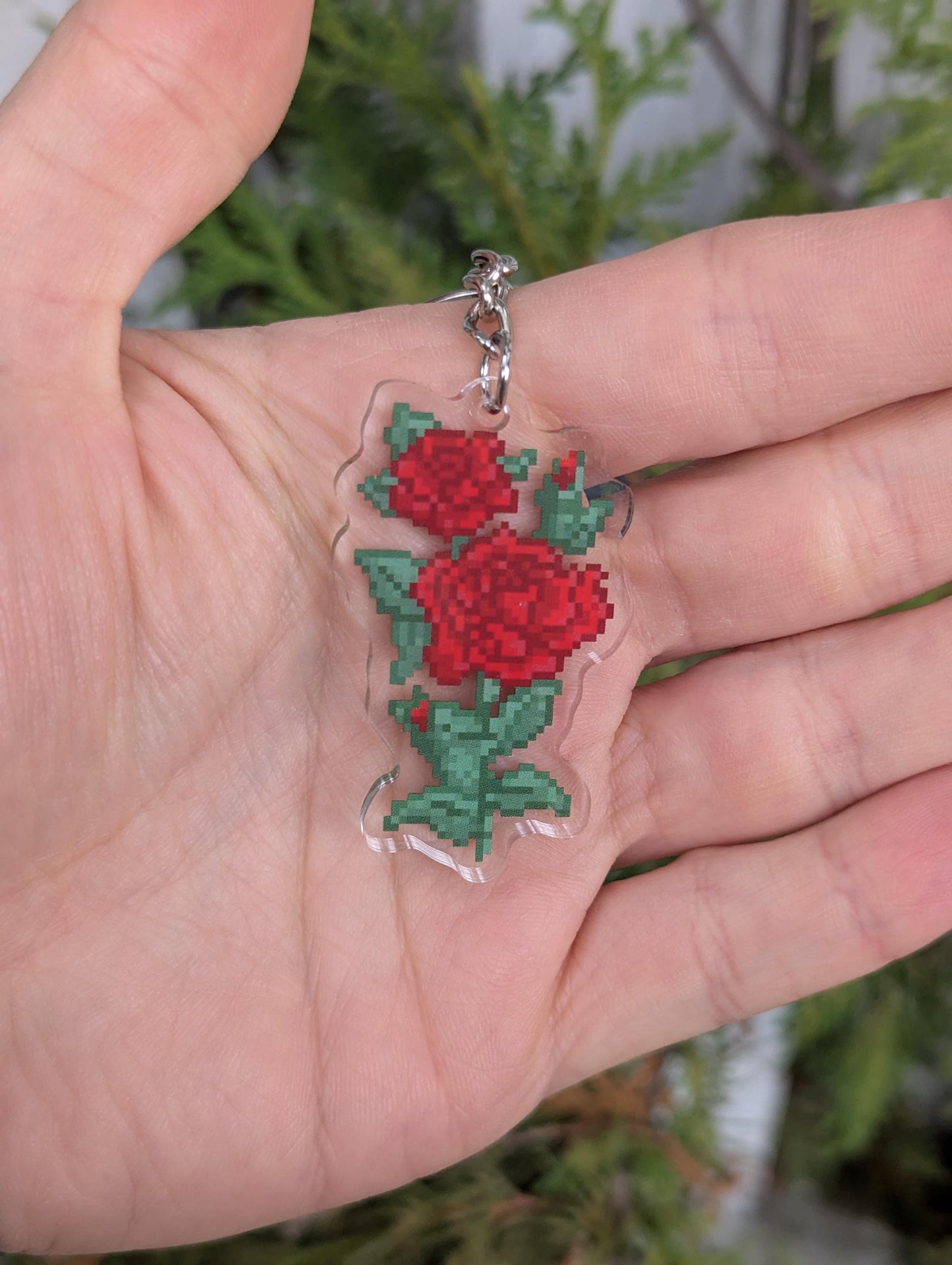 Pixel Flower Keychains | Birthday Month Floral Charm