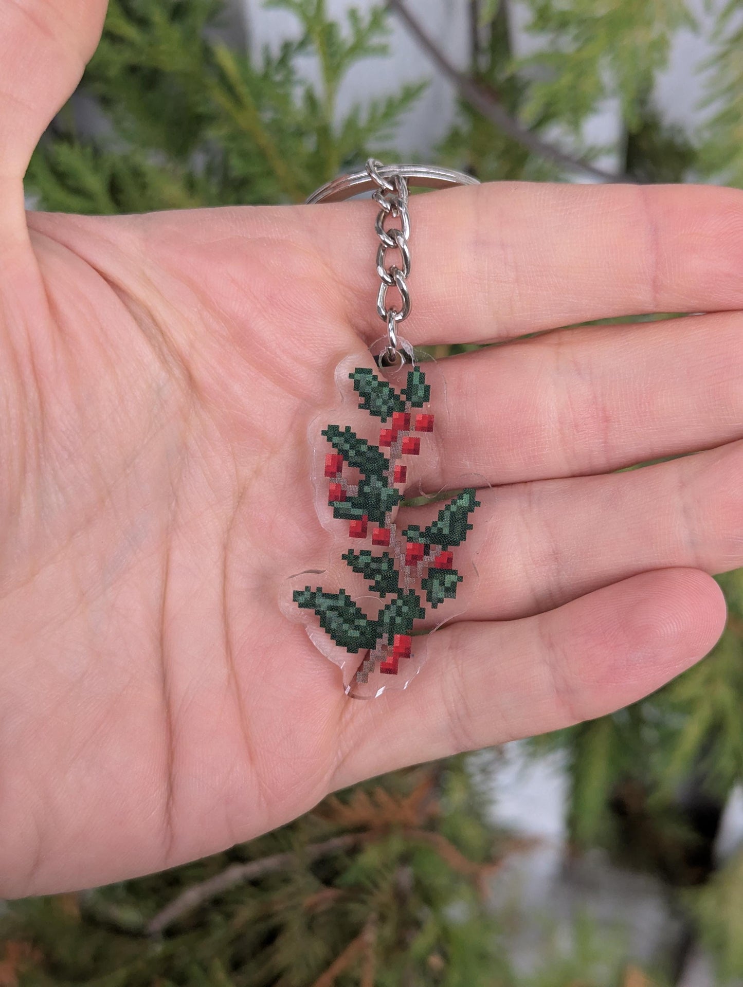 Pixel Flower Keychains | Birthday Month Floral Charm