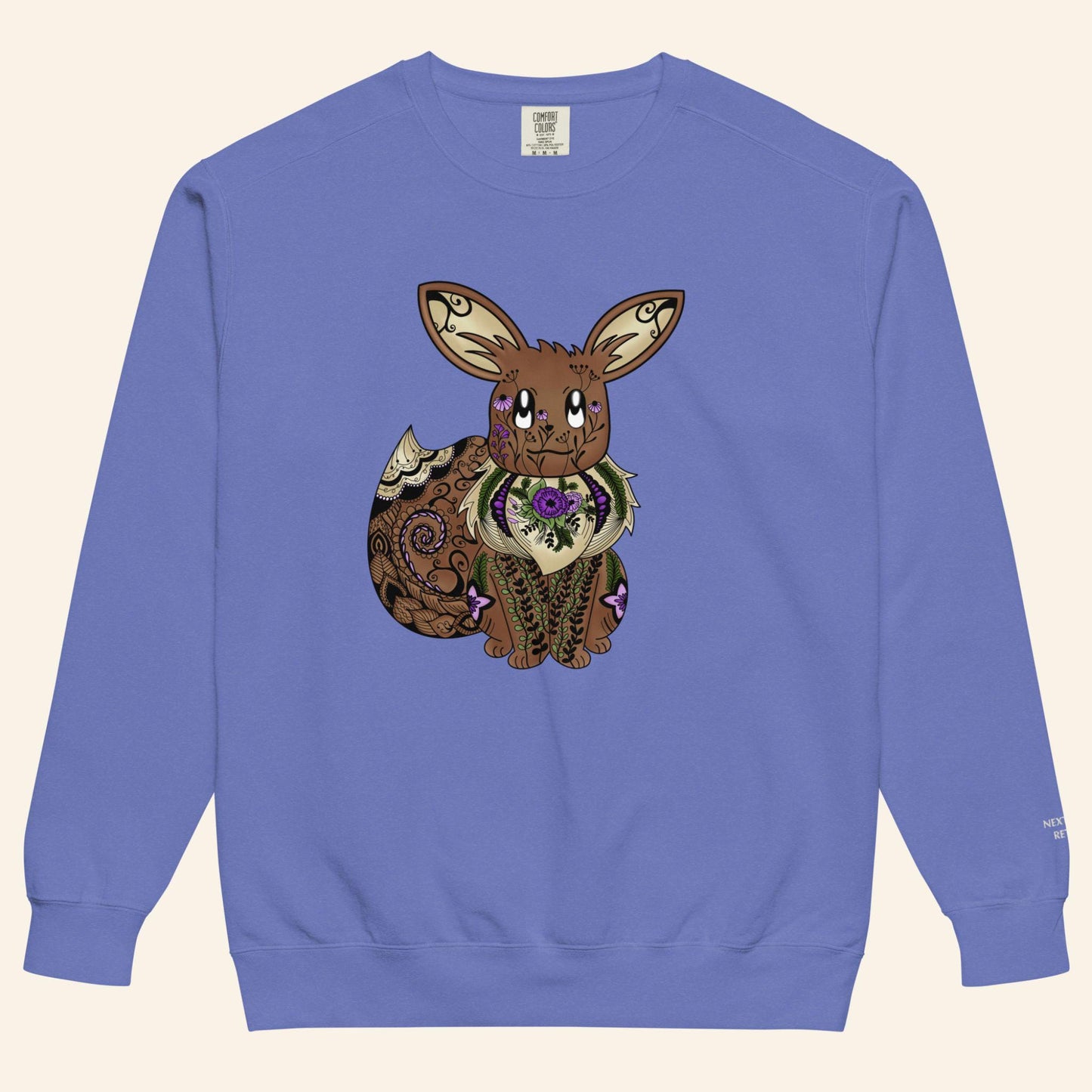 Floral Eevee Sweater | Poke Monster Crewneck OEKO-TEX Sweatshirt