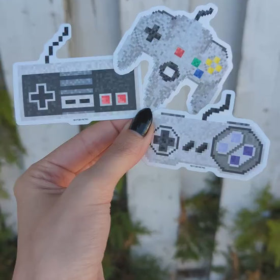 Pixel Nintendo Stickers | 8Bit 16Bit Classic Controller Decals
