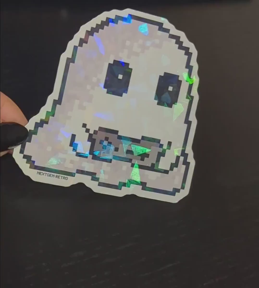 Pixel Gamer Ghost Sticker | Vinyl Shiny Decal