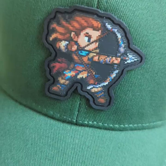 Pixel Horizon Hat | Aloy HZD Forbidden West Baseball Cap | Unisex Retro Gamer Gift for Him or Her