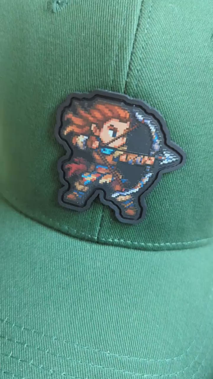 Pixel Horizon Hat | Aloy HZD Forbidden West Baseball Cap | Unisex Retro Gamer Gift for Him or Her