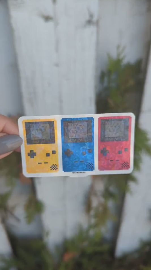 Pixel Color Handheld Consoles Sticker | 8Bit 16Bit Classic Controller Decals